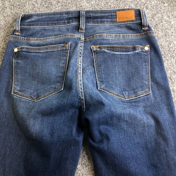 Judy Blue Jeans Womens 3/26 Blue Straight Fit Denim Stretch Mid Rise Comfy 26x30 - Picture 10 of 12